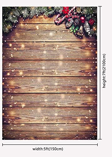 פתית שלג נצנצים זהב צילום חג מולד תפאורה 5x7ft כפרי קיר קיר רצפה רקע רקע לילדים דיוקן דיוקן משפחה חג המולד קישוט עוגת עוגה