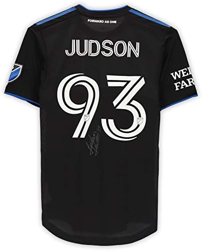 ג'ודסון סן חוזה רעידות אדמה חתימה על חתימה משומשת 93 ג'רזי שחור מעונת MLS 2020 - גופיות כדורגל חתימה
