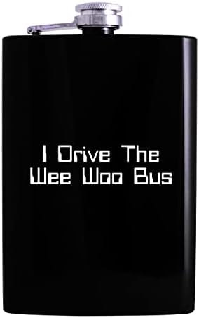 אני נוהג באוטובוס ווי וו-בקבוק שתיית אלכוהול היפ 8 עוז, שחור