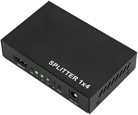 תיבת מפיצה של AV, מונעת חמצון 100-240V 1 ב -4 OUT 1X4 HD MULTIMEDIA SPLITTER SPLITTER HDCP 1.4 עבור קונסולת