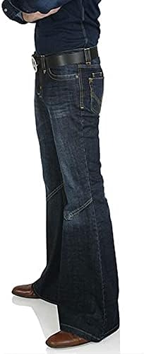 Evedesign משנות ה -70 מכנסיים תחתון פעמון לגברים, מכנסי ג'ינס בג'ינס בגיל