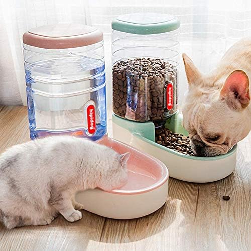 אוטומטי חתול מזין אוטומטי כלב מתקן מים 1 גלון כפול קערת עיצוב לחתולים או חיות מחמד קטנות