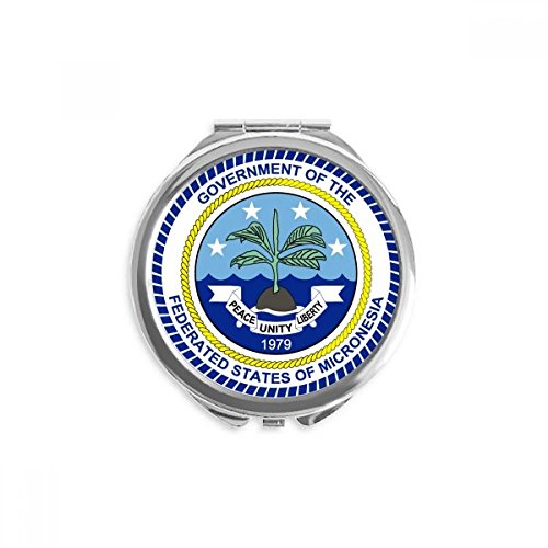 מיקרונזיה לאומי סמל יד קומפקטי מראה עגול נייד כיס זכוכית