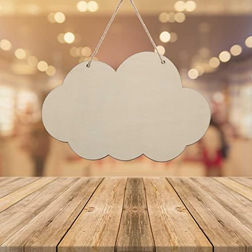 Creaides Cloud Sign שלט עץ מגזרת ענן בצורת ענן מלאכות DIY קישוט לקישוט לקישוט קיר דלת ביתי דלת ביתי