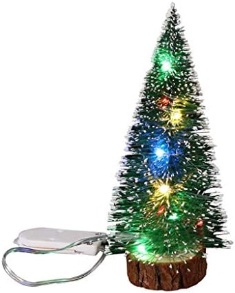 קישוטים לחג המולד של yoyorule קישוט שולחן עבודה עם אורות LED קישוטי חג המולד של עץ חג המולד