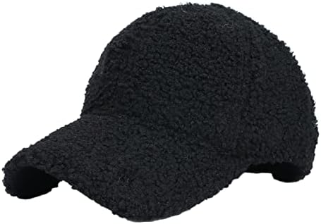 כושר פו כבש צמר בייסבול כובע לגברים נשים טדי שחור כובעי גברים ספורט כובעי חם חורף חיצוני נסיעות מתכוונן