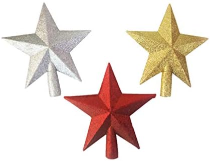Nuobesty 3pcs עץ חג המולד Top Stars כוכב פלסטי
