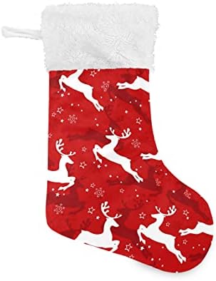 גרבי חג המולד של Alaza איילים ופתית שלג קלאסיים קלאסיים קישוטים לגרביים גדולים לעיצוב המסיבה של עונת החגים