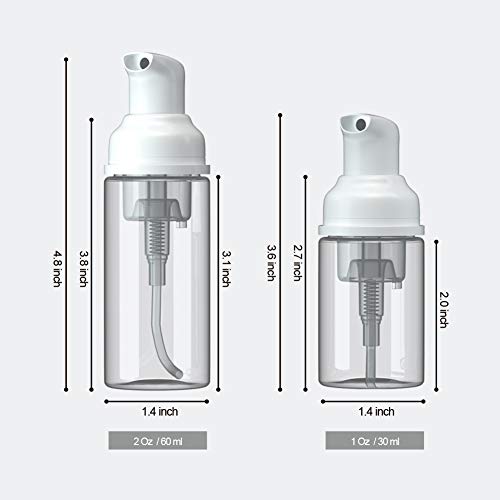 6 PCS בקבוק משאבת קצף ריק 1OZ/30 מל גודל נסיעה משאבת פלסטיק בקבוק סבון סבון בקבוק נייד בקבוקי מתקן חיטוי יד קטנים