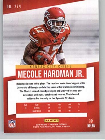 2019 Prestige NFL 274 Mecole Hardman Jr. RC כרטיס טירון