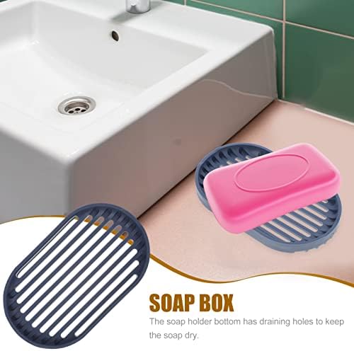 מיכל סבון אוגוני 4 יחידות משטח סבון מגש סבון עצמאי מגש סבון סבון אמבטיה סבון סבון שומר בר כלים סבון מחזיק חדר אמבטיה