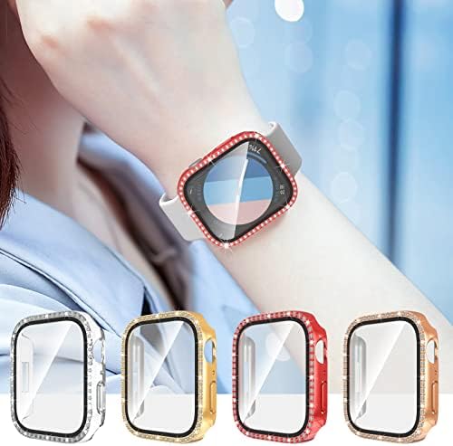 PopDigito 4 חבילה מארז תואם לתאריך Apple Watch Series 7 41 ממ, מגן מסך מסביב עם זכוכית מחוסמת, פגוש עמיד בפני שריטות