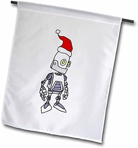 3 ורוד חמוד מצחיק רובוט לובש סנטה כובע חג המולד טכנולוגיה קריקטורה-דגלים