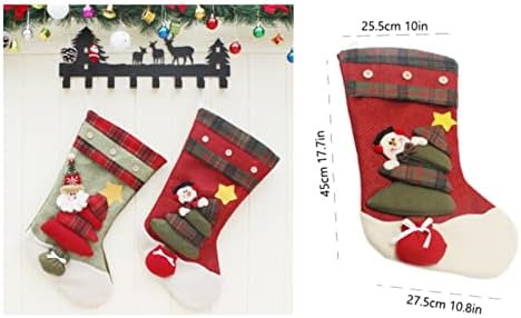 עץ חג המולד תליה גרביים לקישוט שקית מתנה ממתקים קטנים סנטה שלג איש דקורטיבי לשנה החדשה קישוט עיצוב עיצוב וינטג 'קישוטי