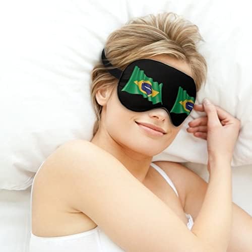 דגל ברזיל מסכת שינה קלה משקל מכסה עיניים מכסה מסיכת עיניים עם רצועה מתכווננת לגברים נשים