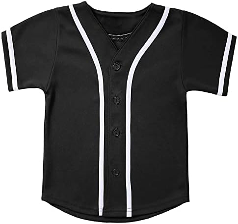 BabyHealthy Kids Baseball Jersey כפתור למטה Hip Hop Sport Sport חולצות חולצות עבור בנות בנות