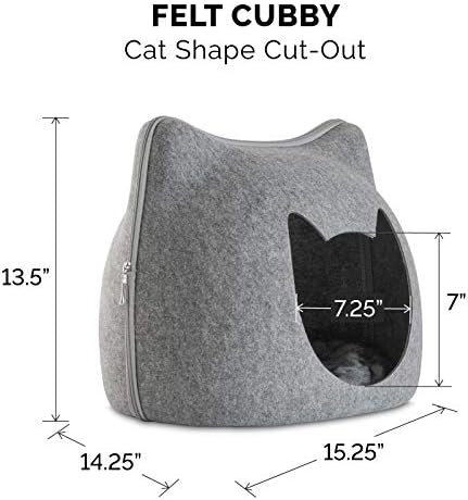 פורהייבן הרגיש מחבוא בית בצורת חתול בצורת חתול-אפור הת ' ר, מידה אחת