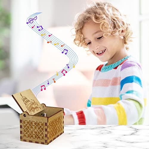 מיני ליום הולדת שמח קופסת מוזיקה ארוזה בקופסת מתנה של זהב ורד - מתנת יום הולדת ייחודית - קופסת מוזיקה יום הולדת