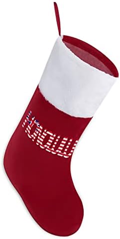 דגל Honolulu Hawaii אדום גרבי חג חג המולד של חג המולד קישוטי הבית לאח עץ חג המולד גרביים תלויים
