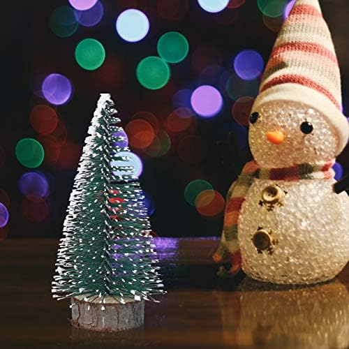 עץ חג המולד מיני דויטול 6 אינץ '- 6 יחידות עץ חג המולד מלאכותי עץ חג המולד- עץ חג מולד רזה קטן עם בסיס לסצינות מיניאטוריות