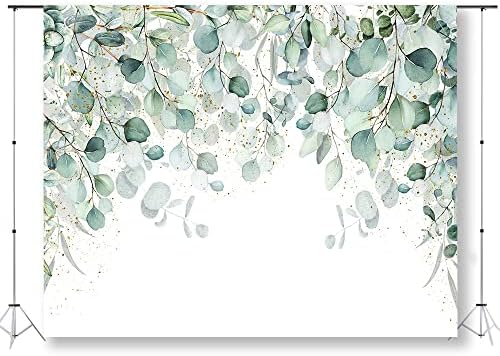 Kukusoul 10x8ft רקע ירוק ירוק אקליפטוס עלים קישוטי חתונה צמחיים תפאורה לעיצוב המסיבה באנר תאי צילום אבזרי סטודיו מקצועיים