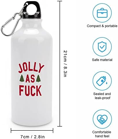 Jolly AS FCK Sport Aluminum בקבוק בקבוקי מים ספורטיביים ניידים עם קרבינר ומכסה טוויסט