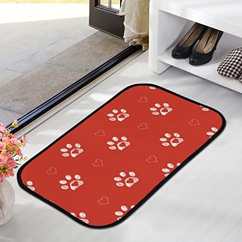 Vantaso דלת אמבטיה רכה שטיח שטיח כפה דו -דינול הדפסי לבבות אדומים ללא החלקה מחצלות כניסה למגורים לסלון אמבטיה