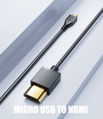 Snllmzi HDMI לכבל מיקרו USB, 1.5M/ 5ft HDMI זכר למיקרו USB נתונים זכריים כבל מחבר ממיר טעינה - 5 pin