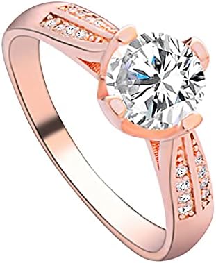 2023 חדש חתונה פרח זהב תכשיטי רוז לנשים זהב אביזרי טבעת קריסטל אירוסין טבעות עגול חותם טבעת