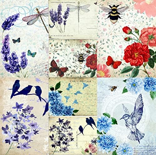 דבורים וציפורים נייר אורז תות, 8 x 10.5 אינץ