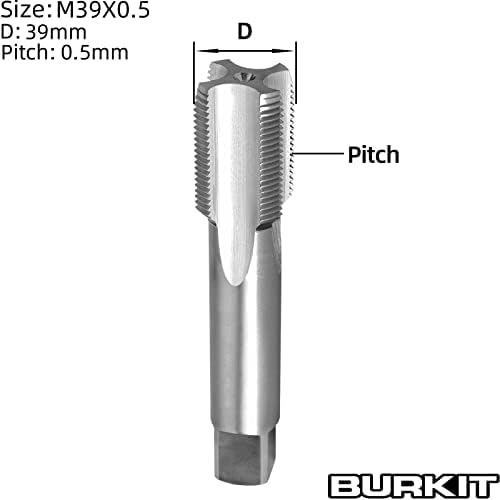 Burkit M39 x 0.5 חוט ברז יד ימין, HSS M39 x 0.5 ברז מכונה מחורצת ישר