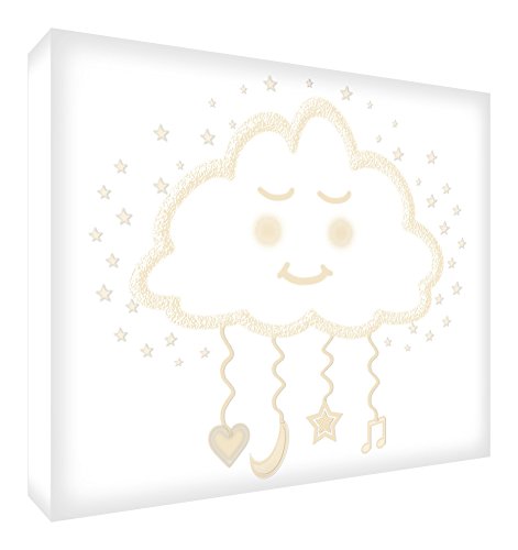 הרגיש טוב בלוק אמנות - דקורטיבי של מזכרת תינוק, עיצוב חלום ענן Pequeño - 7.4 x 10.5 x 2 סמ בז '