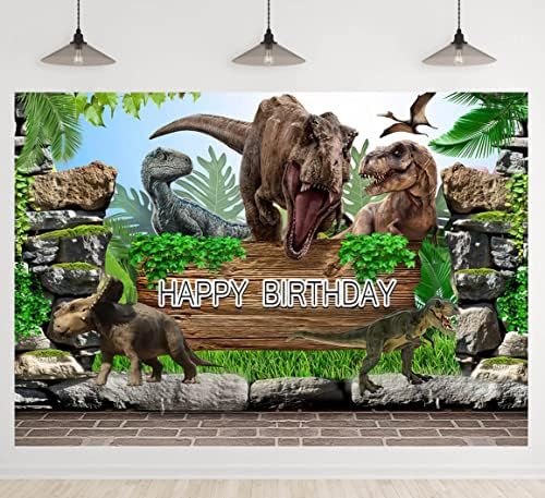 דינוזאור נושאים תפאורות בני טרופי ג ' ונגל שמח מסיבת יום הולדת צילום רקע ילדים תינוק מקלחת עוגת שולחן קישוט תמונה ספקי