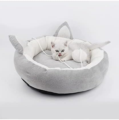 מיטת חתול לחיות מחמד עם אוזניים - מיטת כלב סופגנייה - בית מיטת כרית מחצלת לכלב אספקת חיות מחמד לעיצוב הבית