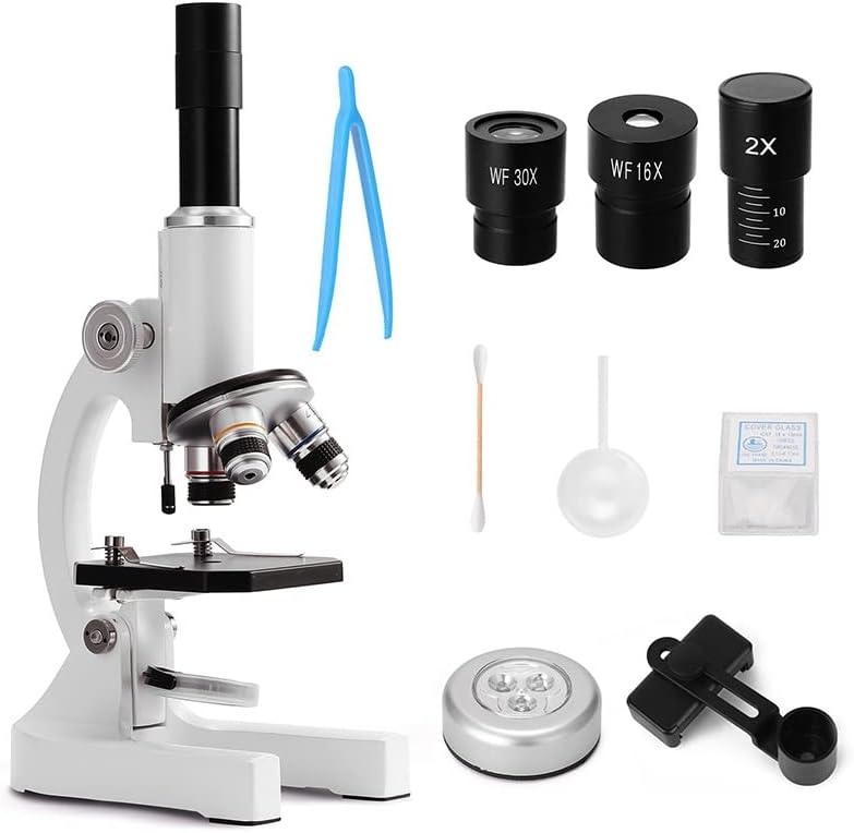 ערכת אביזרי מיקרוסקופ למבוגרים 64X-2400X מיקרוסקופ אופטי מיקרוסקופ יסודי לילדים מדעי ביולוגיה ניסיונית מתכלים