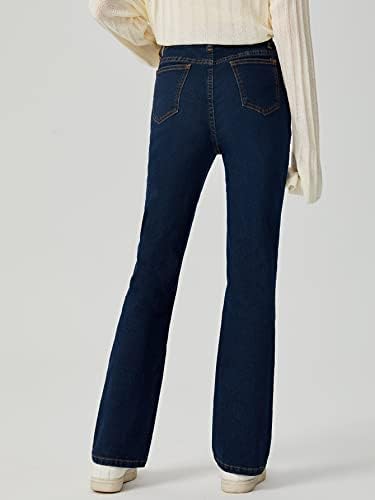 מכנסי ג 'ינס ג' ינס קרועים עם רגל רחבה עם הדפס פרפר של הילדה וודיררה