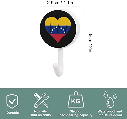 אהבה וונצואלה פופ פעימות לב ווים פלסטיק עגול שימוש חוזר ווים דבק תלייה ווים לקיר למטבח חדר אמבטיה 10 חבילות