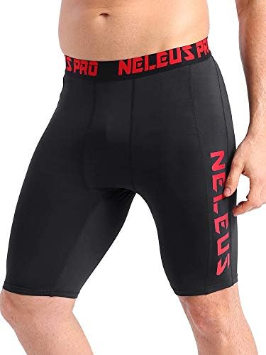 מכנסיים קצרים של דחיסת דחיסה של Neleus גברים עם כיסים