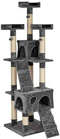 סוליב 66& 34; קנבוס חתול עץ דירה מגדל חתלתול ריהוט פעילות מרכז, חיות מחמד קיטי לשחק בית מוטות עם סיסל מגרד