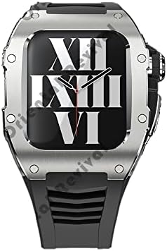 ערכת שינוי פלדת Titanium Cnhkau Titanium עבור Apple Watch 7 45 ממ מארז נירוסטה עבור IWatch 6 SE 5 4 סדרה 44 ממ פס רצועת