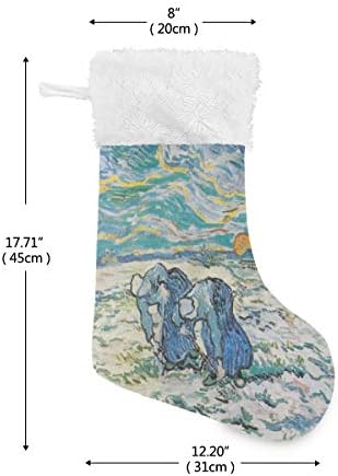 שתי האיכרים של פימילאגו ואן גוך גרבי חג המולד 1 חבילה 17.7 , תלויים גרביים לקישוט חג המולד