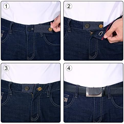 טודו 6 חלקים ג'ינס ג'ינס מאריך המותניים מכנסי ג'ינס מכנסיים מאריחים ג'ין כחול כפתור מאריך המותניים עם כפתור