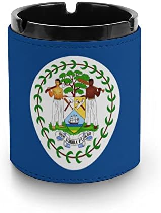 דגל של Belize Apphrettay Pu מעור מגש אפר מחזיק עישון לקישוט שולחן עבודה של המשרד הביתי