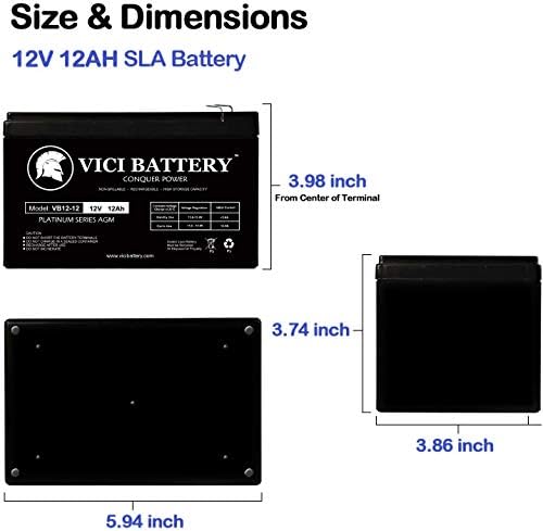 סוללת VICI סוללה 12V 12AH סוללה להחלפה עבור Shoprider Jimmie UL8WPBS - מוצר מותג 2 חבילות