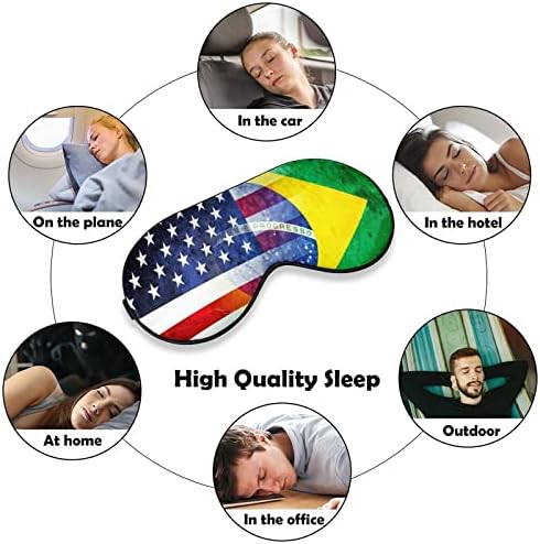 וינטג 'ארהב ודגל ברזיל מסיכת עיניים רכה אפקטיבית מסכת שינה מסכת שינה נוחות כיסוי עיניים עם רצועה מתכווננת אלסטית