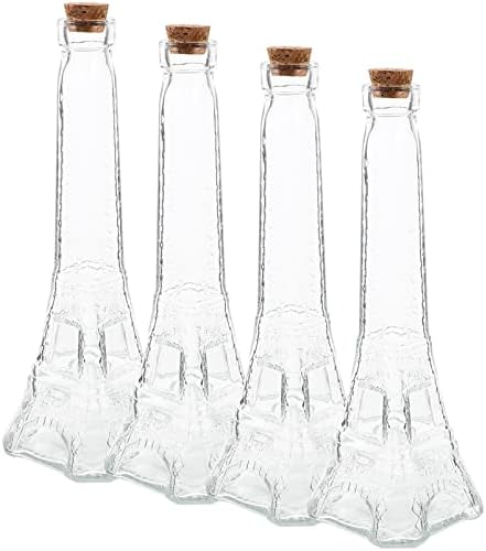 בקבוקי שיקוי עיצוב חתונה בקבילוק 4 יחידות ריק בקבוקי בקבוקי זכוכית צלולים עם צנצנות אחסון פקק פקק מאחלות לבקבוק חתונה לטובת