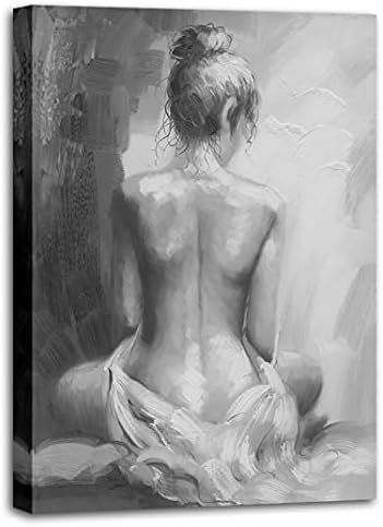 Paimuni Woman Canvas מדפיס אמנות קיר לחדר אמבטיה חדר קיר עיצוב קיר ציור מוכן לתלייה 16x24 אינץ '