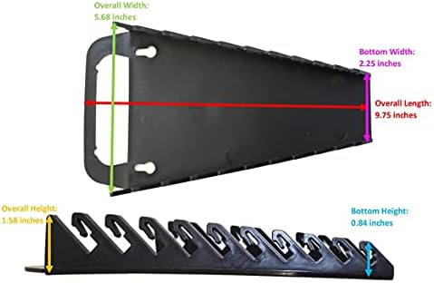 ערכת מגש מארגן מפתח ברגים של 10 -כלים - 2 מחזיקי מגשי אחיזה ניידים מפלסטיק