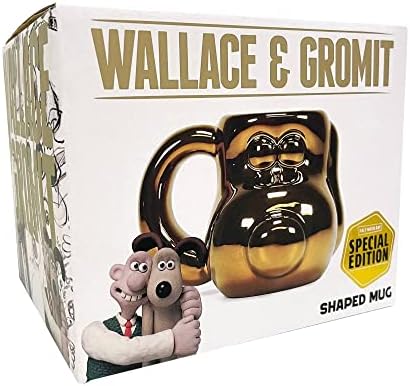 Half Moon Bay Aardman - ספלים מעוצבים - ספל בצורת מהדורה מיוחדת של וואלאס וגרומיט - Gold Gromit