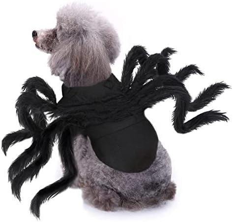 Bwogue Bhalloween תלבושות לחיות מחמד עכביש קוספליי לבוש כלב עכביש עכביש לתלבושת למסיבה לתלבושות קטנות של כלב בינוני,